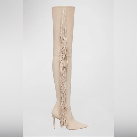 Stuart Weitzman Ultrastuart Fringe 100MM Suede Over-The-Knee Boots